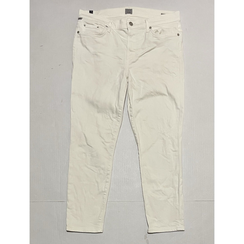 Citizens of Humanity Rocket Crop High Rise Skinny Jeans Womens 31 X 25 Ivory USA